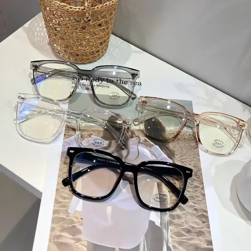 Light Frame Anti Blue Glasses Transparent Black Optical Glasses Women Men Square Eyewear Blocking eyeglasse Spectacle Eyeglasses FZ-427
