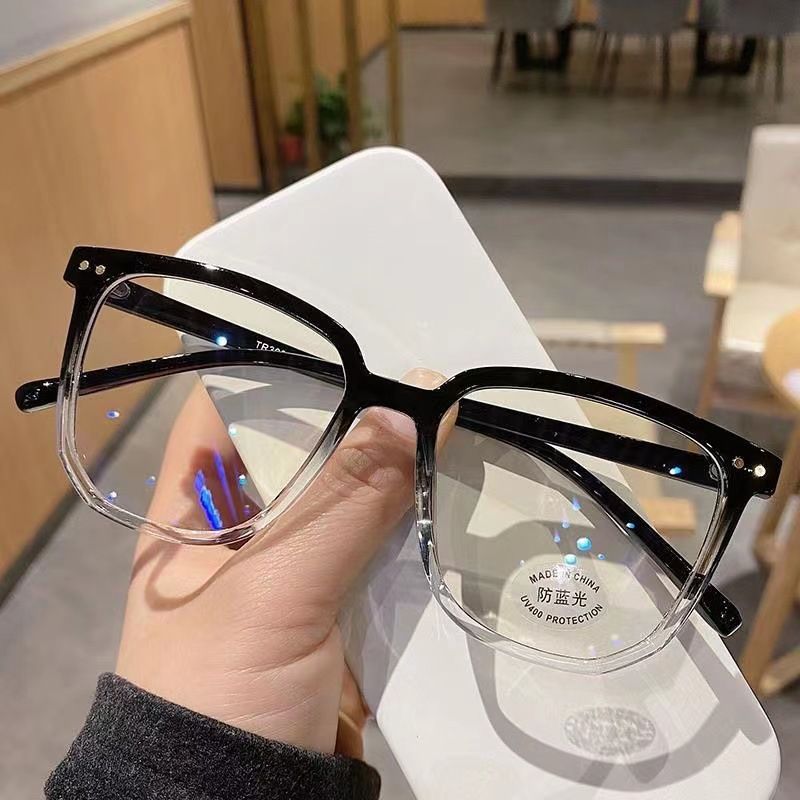 Light Frame Anti Blue Glasses Transparent Black Optical Glasses Women Men Square Eyewear Blocking eyeglasse Spectacle Eyeglasses FZ-427