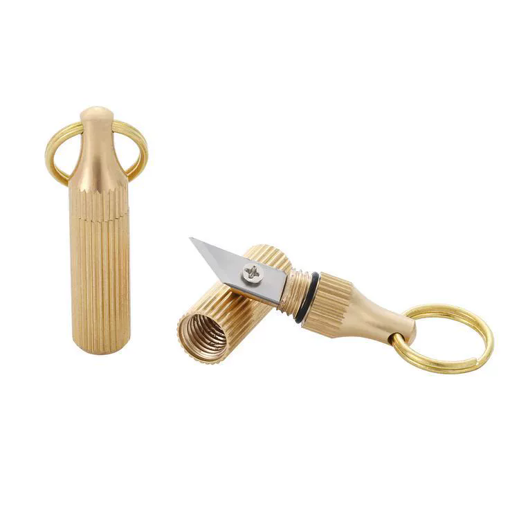 Mini Brass Capsule Pocket Knife, Multifunctional Portable Keychain Knife Multifunctional Tool Key Chain For Outdoor Survival Eme C-282