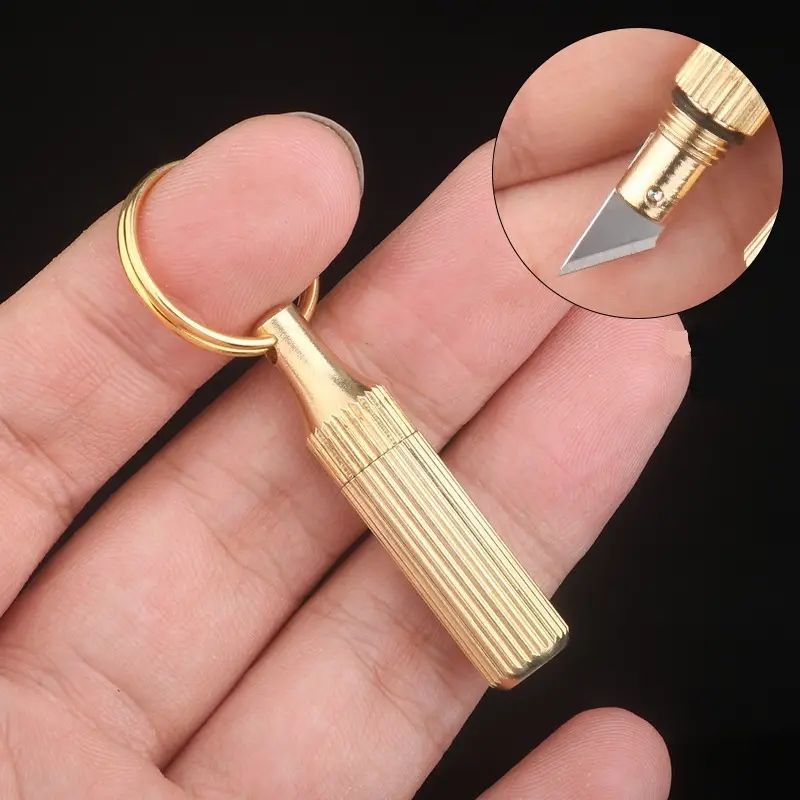 Mini Brass Capsule Pocket Knife, Multifunctional Portable Keychain Knife Multifunctional Tool Key Chain For Outdoor Survival Eme C-282