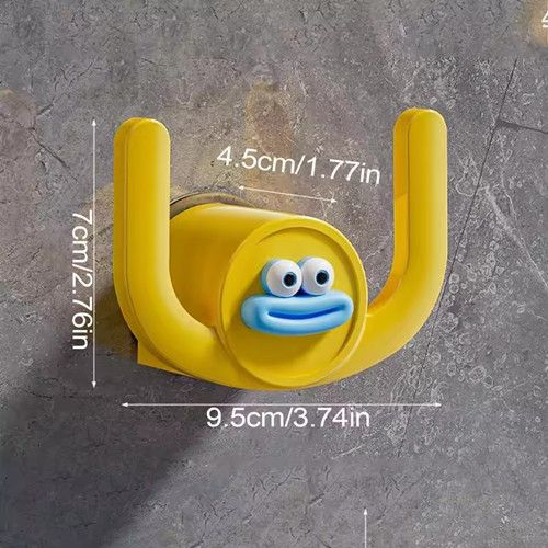 10pcs Bathroom Slippers Rack, Cartoon Wall Mounted Sausage Mouth Slippers Rack, No Perforations, Space Saving Door Shoe Stand