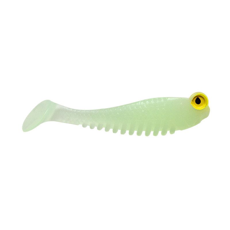 20pcs/bag 5cm 1.3g Lure Soft Luminescent Tail In T Realistic Imitation Fish Bait For Fishing Gear Night Fishing Equipment