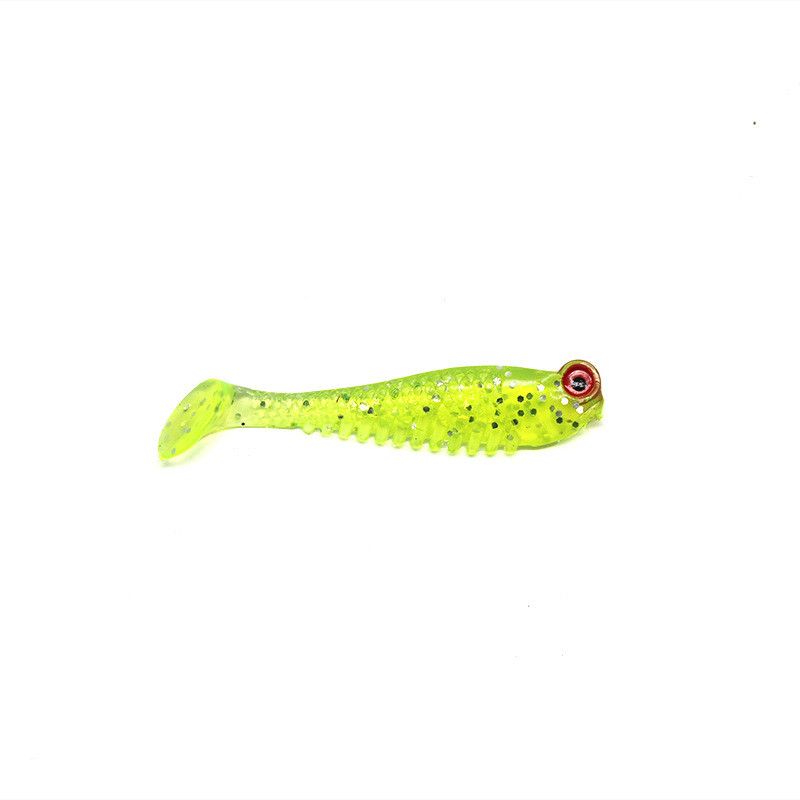 20pcs/bag 5cm 1.3g Lure Soft Luminescent Tail In T Realistic Imitation Fish Bait For Fishing Gear Night Fishing Equipment