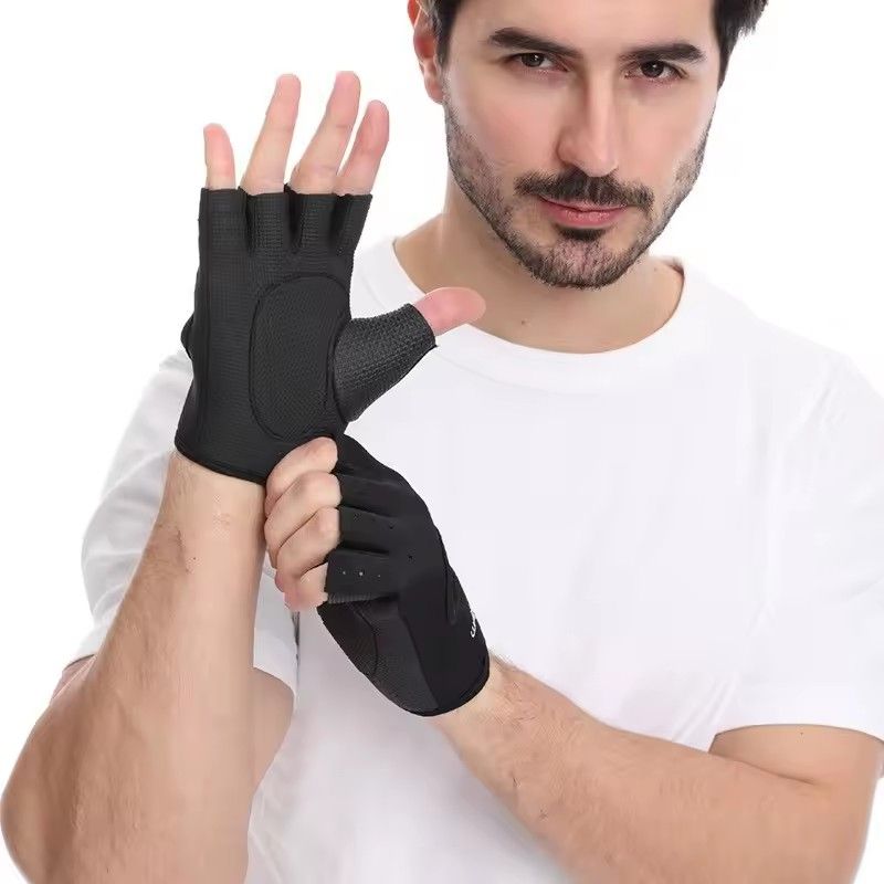 Fitness Gym Gloves for Men Neoprene Anti-Slip Shockproof Breathable Half Finger Gloves Cycling CrossFit Weight Lifting Gloves O--4--3