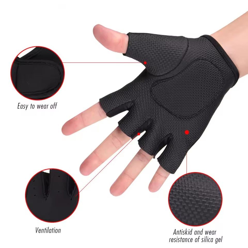 Fitness Gym Gloves for Men Neoprene Anti-Slip Shockproof Breathable Half Finger Gloves Cycling CrossFit Weight Lifting Gloves O--4--3