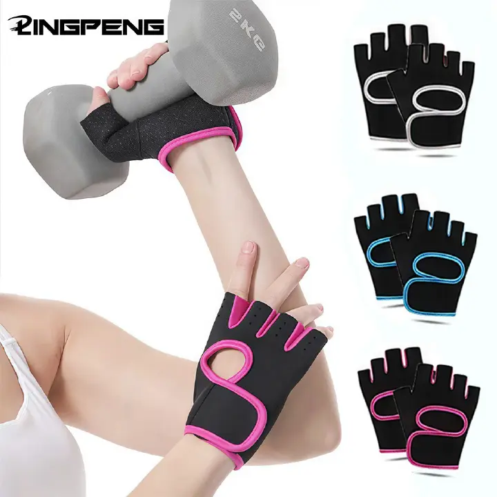 Fitness Gym Gloves for Men Neoprene Anti-Slip Shockproof Breathable Half Finger Gloves Cycling CrossFit Weight Lifting Gloves O--4--3