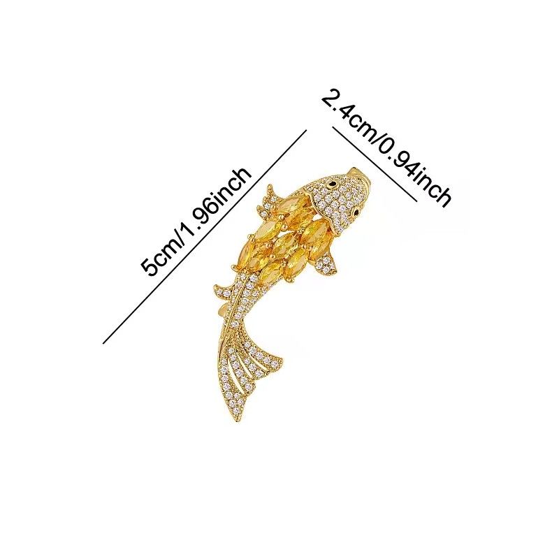 Exquisite Luxury Pearl Gold Fish Brooches For Women And Girls, Fashionable Cute Gold Fish Brooch, Suit Pins, Gifts