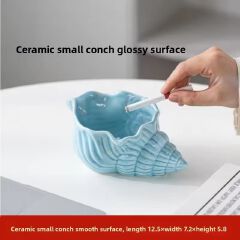 Ceramic Ashtray With Creative Personality, Trend for Home, Living Room, Wind Protection, fly ash, Large Shell Storage Ornament