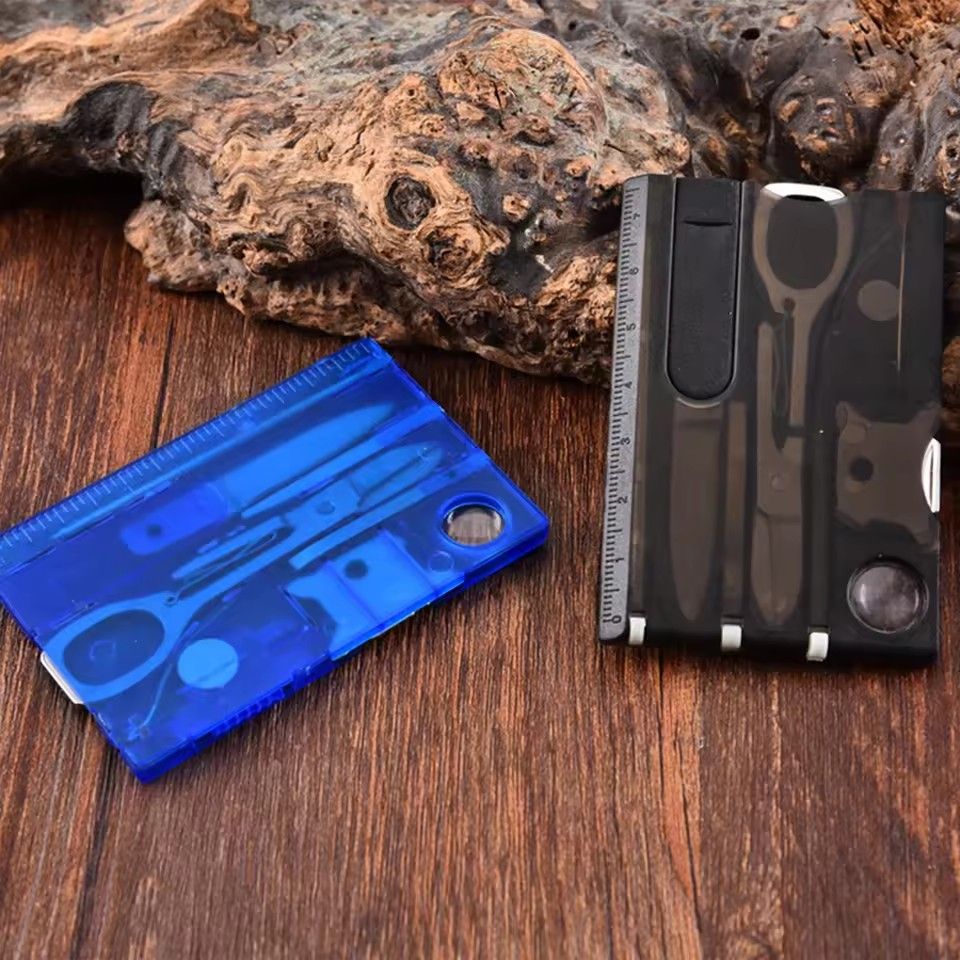 Outdoor Camping Multifunctional Knife Card Combination Multi-purpose Survival Tool Beauty Suit with Lamp Tool Card.