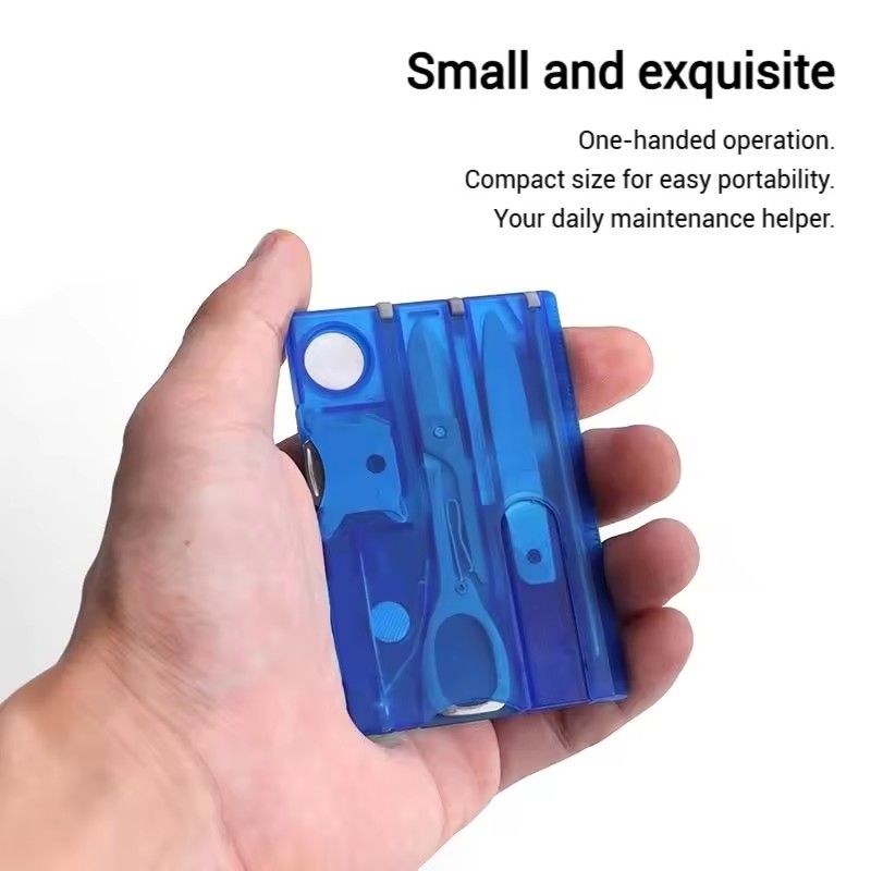 Outdoor Camping Multifunctional Knife Card Combination Multi-purpose Survival Tool Beauty Suit with Lamp Tool Card.
