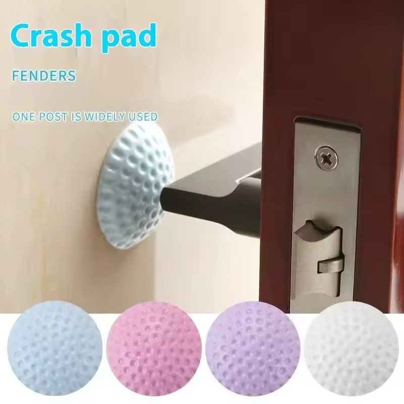 10pcs Door Stopper with Handle, Door Stopper, Practical Wall Sticker, Soft Rubber, Shockproof, Silent Home Sticker