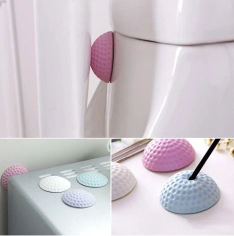 10pcs Door Stopper with Handle, Door Stopper, Practical Wall Sticker, Soft Rubber, Shockproof, Silent Home Sticker