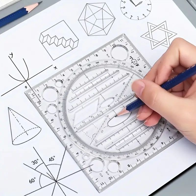 Quickly Draw Perfect Geometric Shapes with this Multifunctional Ruler!