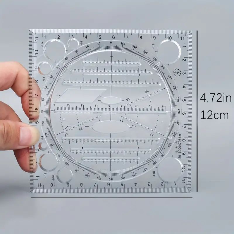 Quickly Draw Perfect Geometric Shapes with this Multifunctional Ruler!