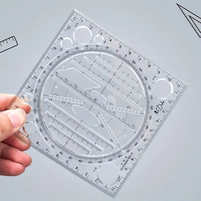 Quickly Draw Perfect Geometric Shapes with this Multifunctional Ruler!