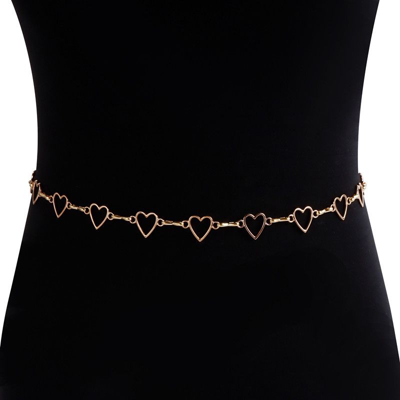 Simple And Versatile Jewelry,Metal Hollow Love Waist Chain For Woman,Custom Retro Body Chain Accessories For Hot Girl A-2207
