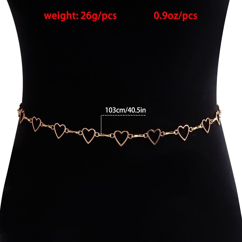 Simple And Versatile Jewelry,Metal Hollow Love Waist Chain For Woman,Custom Retro Body Chain Accessories For Hot Girl A-2207