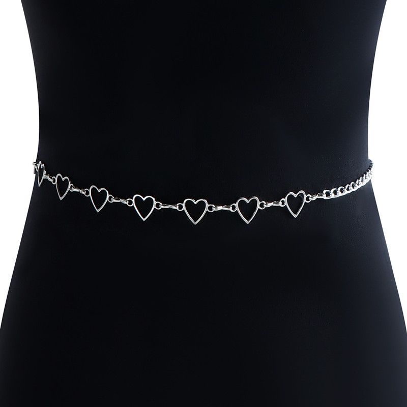 Simple And Versatile Jewelry,Metal Hollow Love Waist Chain For Woman,Custom Retro Body Chain Accessories For Hot Girl A-2207