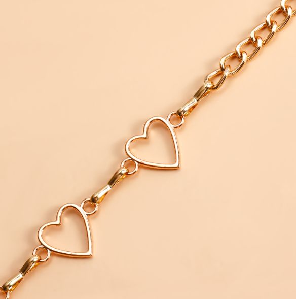 Simple And Versatile Jewelry,Metal Hollow Love Waist Chain For Woman,Custom Retro Body Chain Accessories For Hot Girl A-2207