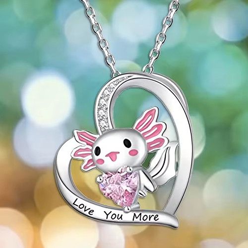 Cute Fashionable Heart Shaped Pendant Necklace with Delicate Imitation Diamonds, Necklace for Women, Perfect Gift for Girls