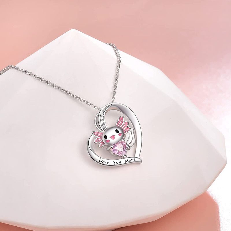 Cute Fashionable Heart Shaped Pendant Necklace with Delicate Imitation Diamonds, Necklace for Women, Perfect Gift for Girls