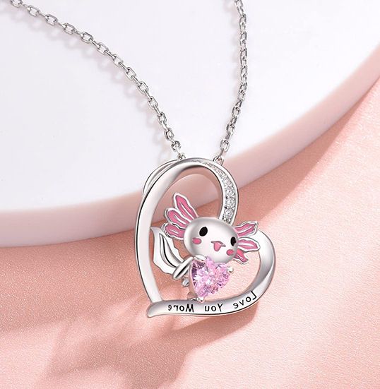 Cute Fashionable Heart Shaped Pendant Necklace with Delicate Imitation Diamonds, Necklace for Women, Perfect Gift for Girls