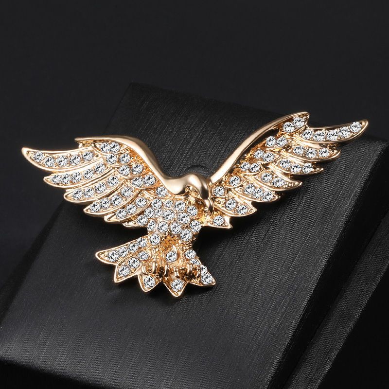 1pc Men's Classic Brooch, General Eagle Suit, Coat, Men's Brooch, Vintage Flap Pin, Imitation Diamond Bouquet Accessories