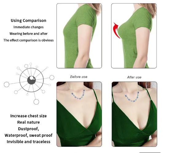1 Pair of invisible Bikini Self-adhesive Thick Bra Waterproof Bra Silicone Breast Pad Breathable Underwear invisible Pad