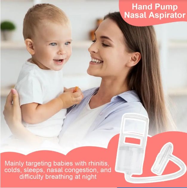 Baby Nasal Vacuum Cleaner, Powerful Hand Pump and Non-Invasive Nasal Tip, Hygienic and Comfortable Baby Nose Suction