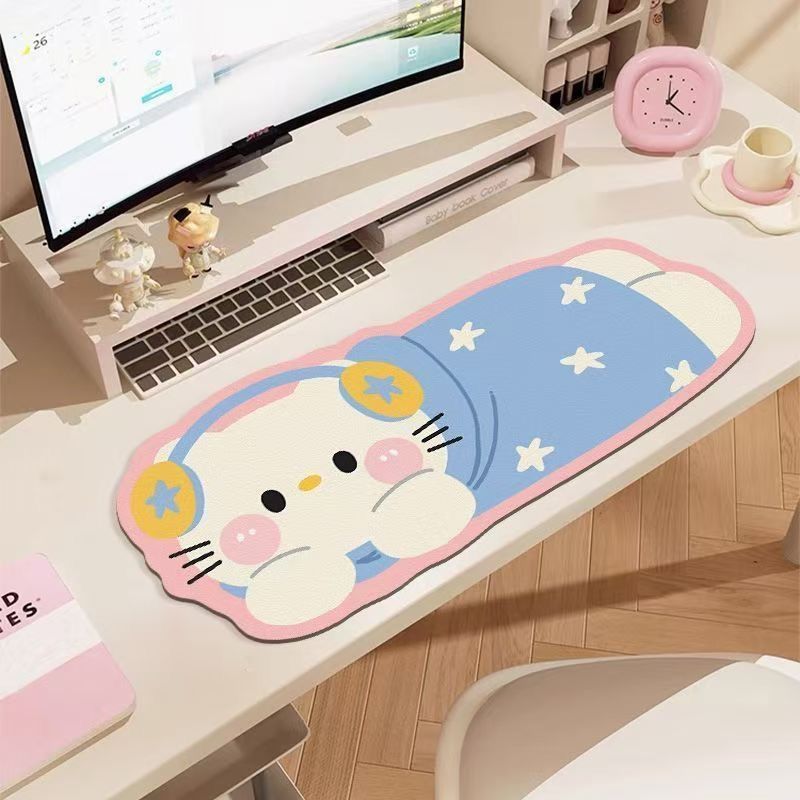 Large Kitty Mouse Mat, Water Resistant, Anti-Dirt, For Gaming Keyboard, Beautiful Anti-Slip Mouse Mats For Computer And Laptop