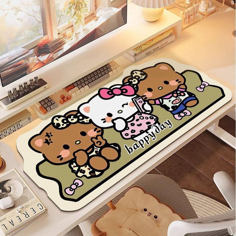 Large Kitty Mouse Mat, Water Resistant, Anti-Dirt, For Gaming Keyboard, Beautiful Anti-Slip Mouse Mats For Computer And Laptop