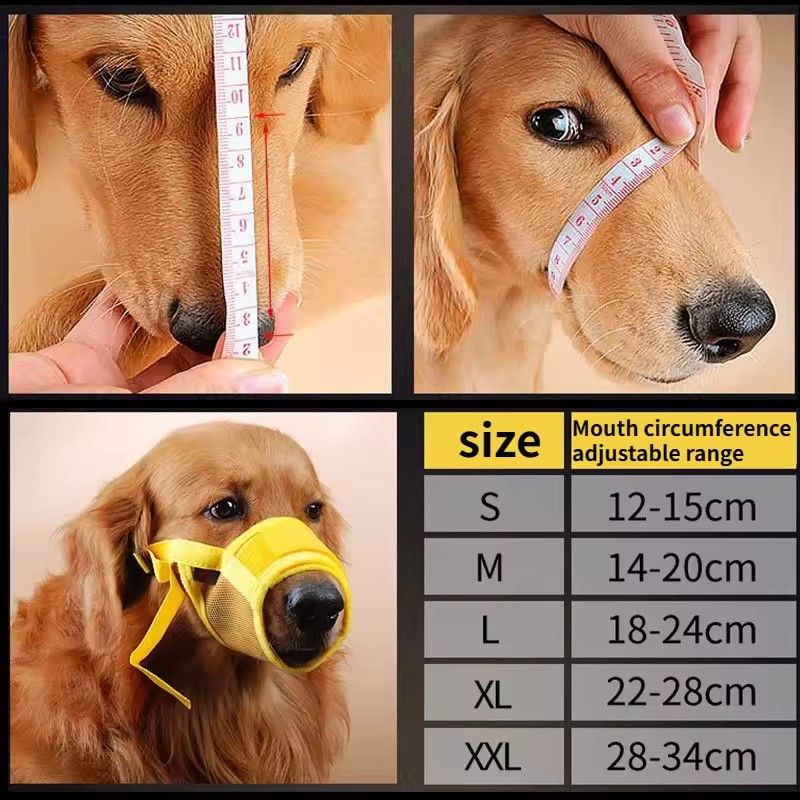 Anti-barking Nozzle for Dogs, Adjustable Mesh, Breathable, Pet Mouth Cover, Small and Medium dog Nozzle, Pet Anti Bite Products