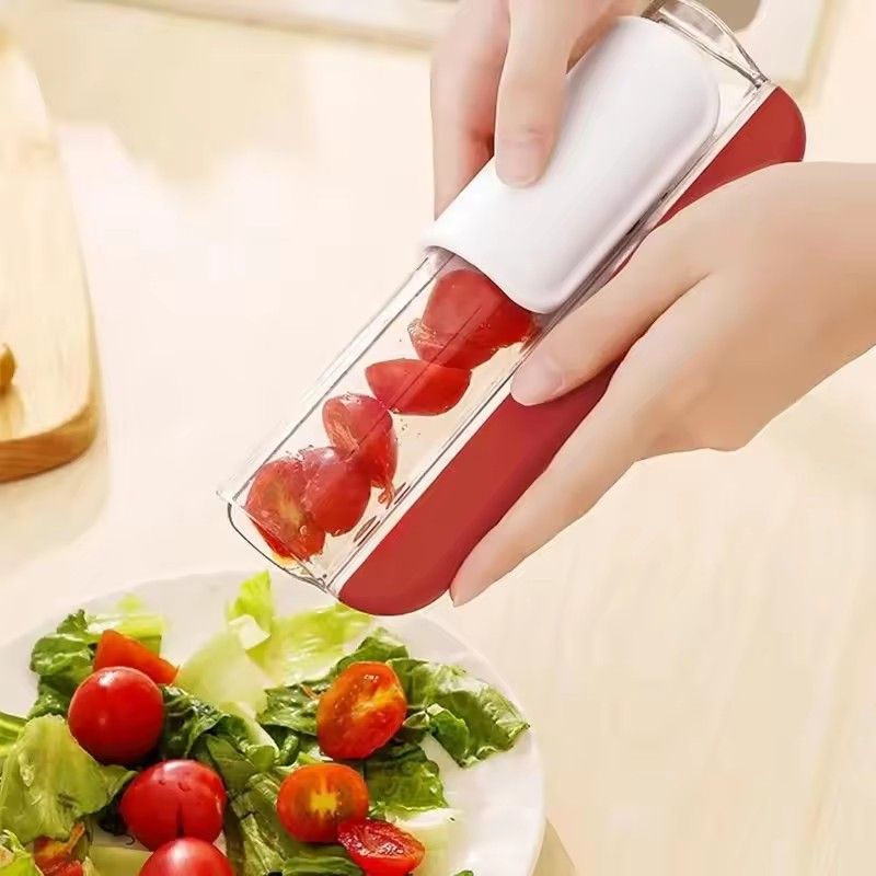 1pc Tomato Slicer, Grapes, Cherry, Fruits, Vegetables, Salad, Slicer Manual, Fruit and Vegetables Tool, Kitchen Utensils Slicer