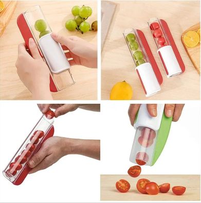 1pc Tomato Slicer, Grapes, Cherry, Fruits, Vegetables, Salad, Slicer Manual, Fruit and Vegetables Tool, Kitchen Utensils Slicer