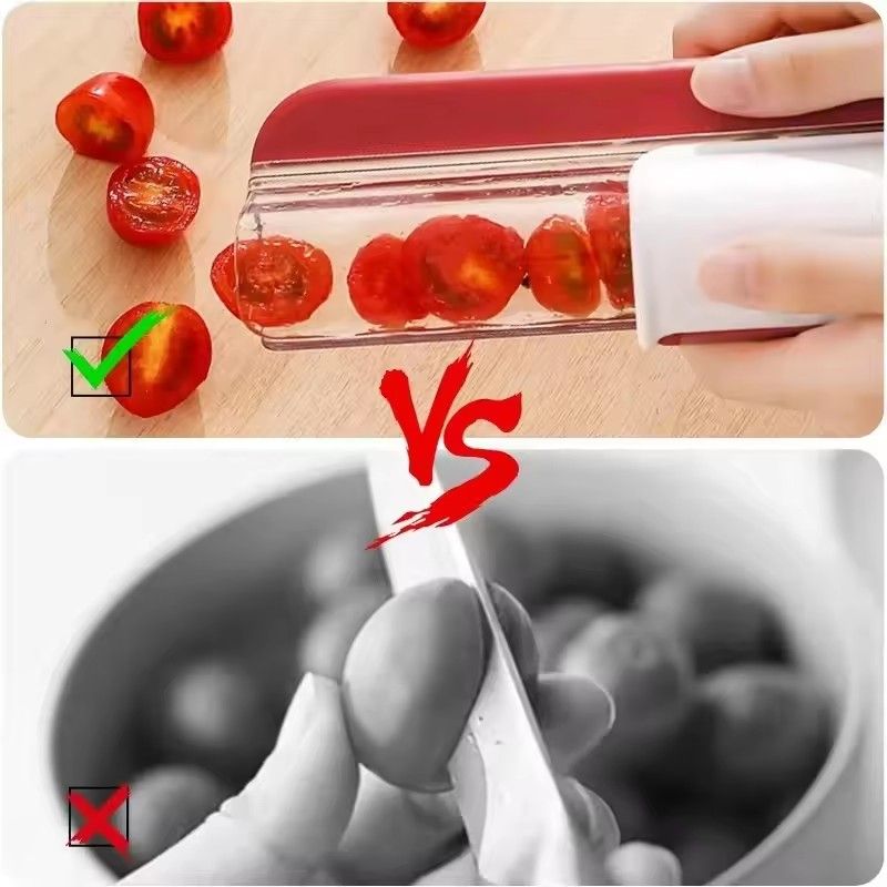 1pc Tomato Slicer, Grapes, Cherry, Fruits, Vegetables, Salad, Slicer Manual, Fruit and Vegetables Tool, Kitchen Utensils Slicer