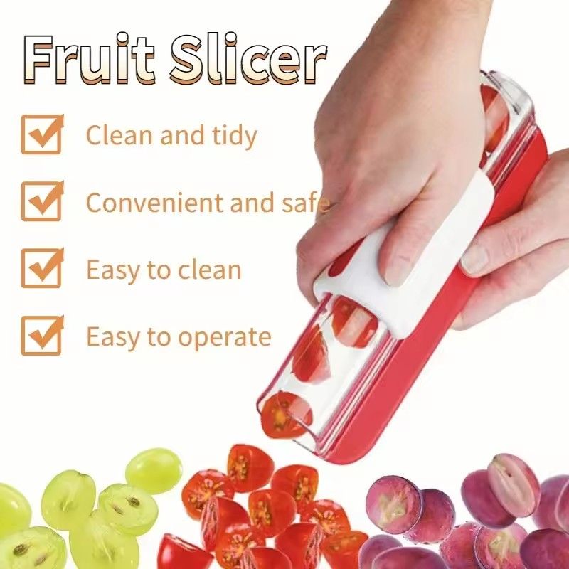 1pc Tomato Slicer, Grapes, Cherry, Fruits, Vegetables, Salad, Slicer Manual, Fruit and Vegetables Tool, Kitchen Utensils Slicer