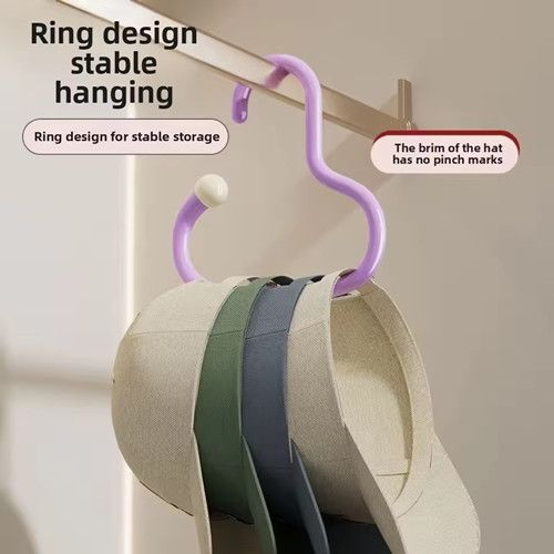3pcs New Dopamine Hat Hook, Circular Ring, Non-Slip Hat Storage Hook, Unmarked Hat Display Shelves for Wardrobe