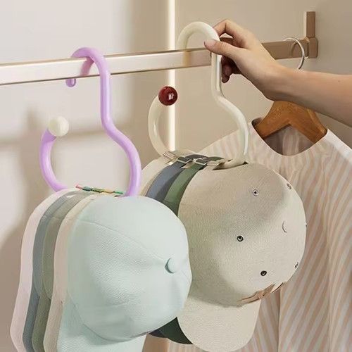 3pcs New Dopamine Hat Hook, Circular Ring, Non-Slip Hat Storage Hook, Unmarked Hat Display Shelves for Wardrobe
