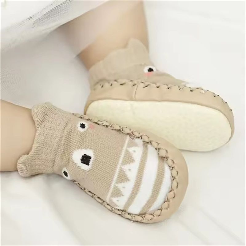 Baby Shoes Socks Children Infant Cartoon Socks Baby Gift Kids Indoor Floor Socks Leather Sole Non-Slip Thick Towel Socks