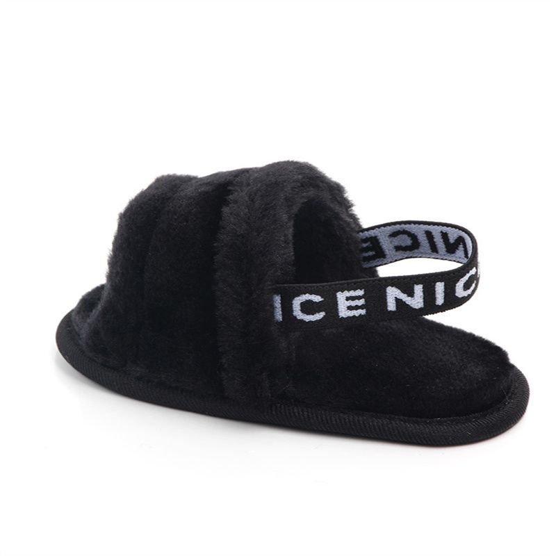 Hairy sandals, baby toddler shoes, soft bottom, breathable, cute low tube