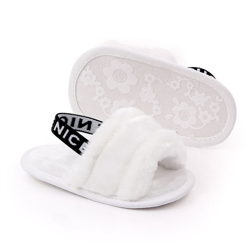 Hairy sandals, baby toddler shoes, soft bottom, breathable, cute low tube