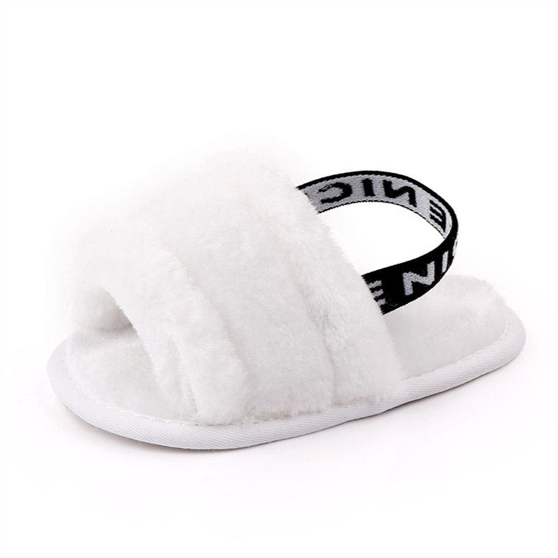 Hairy sandals, baby toddler shoes, soft bottom, breathable, cute low tube