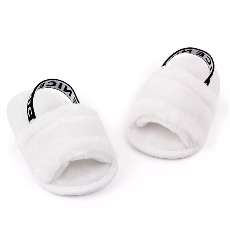 Hairy sandals, baby toddler shoes, soft bottom, breathable, cute low tube