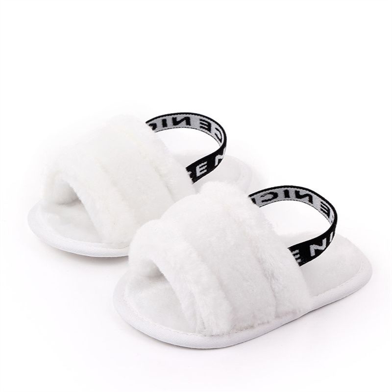 Hairy sandals, baby toddler shoes, soft bottom, breathable, cute low tube