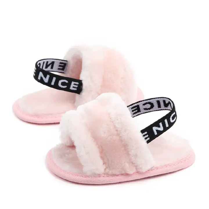 Hairy sandals, baby toddler shoes, soft bottom, breathable, cute low tube