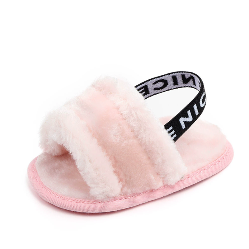 Hairy sandals, baby toddler shoes, soft bottom, breathable, cute low tube