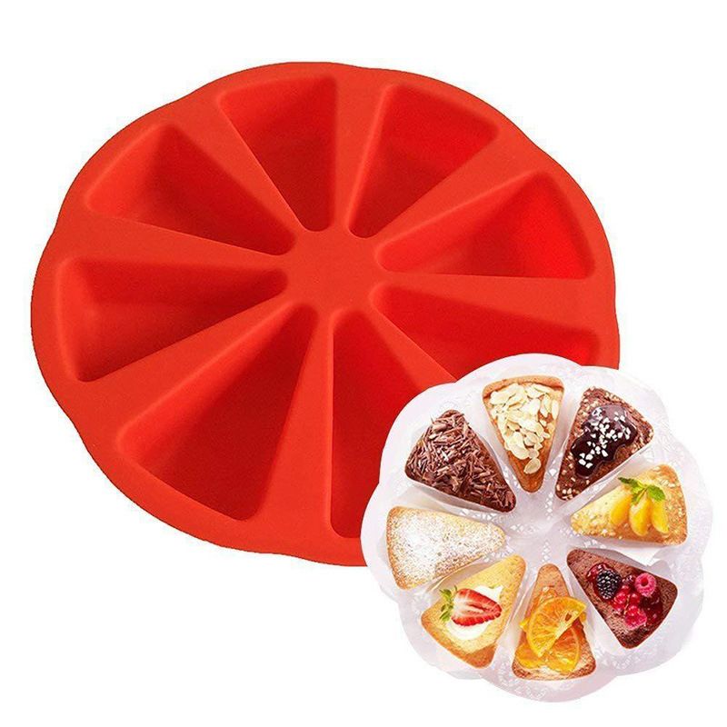 Silicone Mold for Cake, 8 Grilles, Triangular Shape, Dish for Pizza, Baking Utensils,  DIY, Molds for Cakes and Pastries