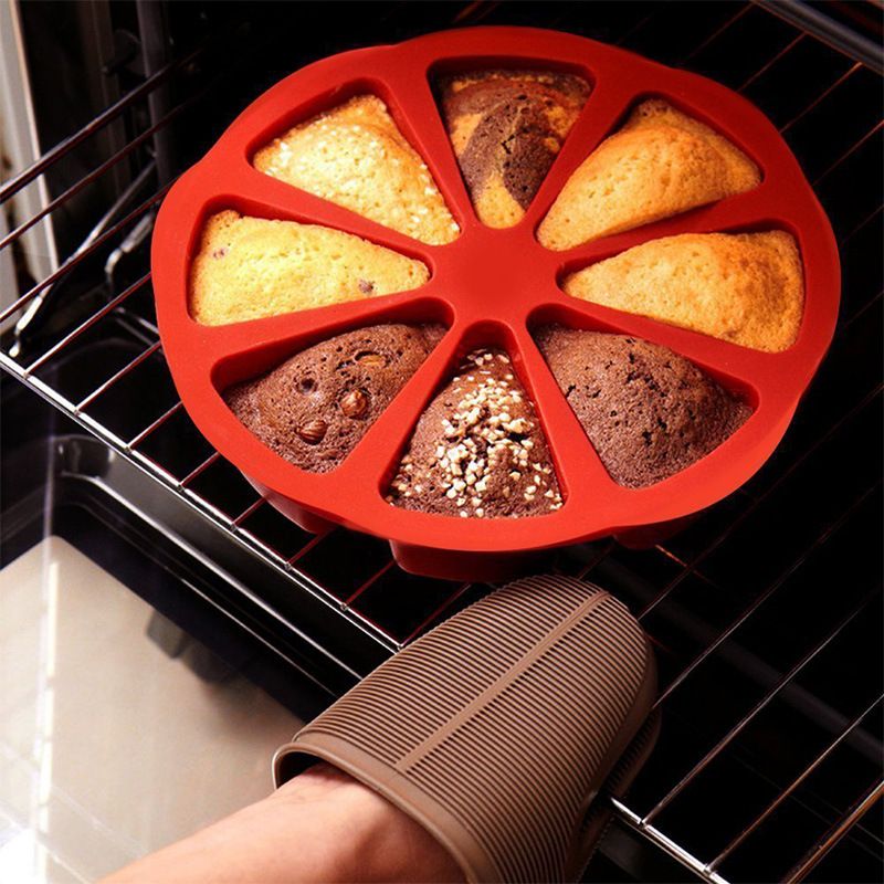 Silicone Mold for Cake, 8 Grilles, Triangular Shape, Dish for Pizza, Baking Utensils,  DIY, Molds for Cakes and Pastries