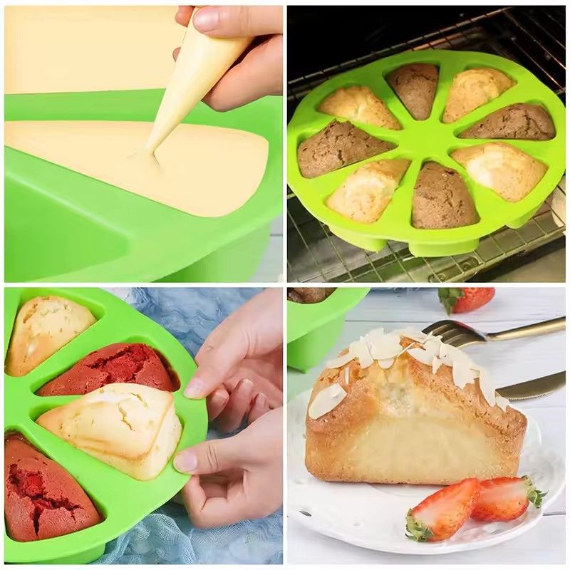 Silicone Mold for Cake, 8 Grilles, Triangular Shape, Dish for Pizza, Baking Utensils,  DIY, Molds for Cakes and Pastries