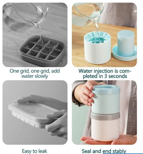 1pc Silicone Ice Cube Mold, Round Ice Cube, Summer Home Refrigerator, Frozen Ice Machine, Creative Ice Cube Mold, Bar Tools